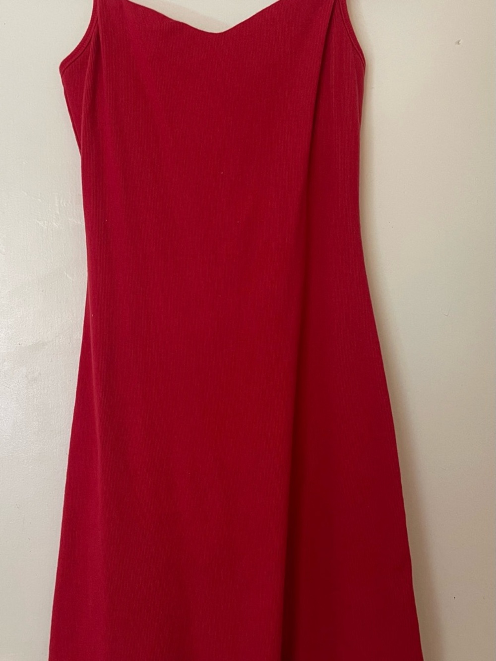 Moda International Red Midi Slip Dress with built-in bra